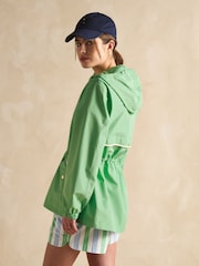 Joules Holt Green Waterproof Packable Raincoat with Hood - Image 4 of 12