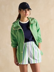 Joules Holt Green Waterproof Packable Raincoat with Hood - Image 7 of 12