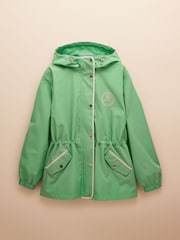 Joules Holt Green Waterproof Packable Raincoat with Hood - Image 9 of 12
