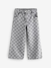 Graues Denim-Schachbrett - 100% Baumwoll-Jeans mit weitem Bein (3-16 Jahre) - Bild 5 von 8