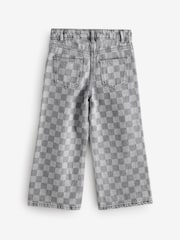 Graues Denim-Schachbrett - 100% Baumwoll-Jeans mit weitem Bein (3-16 Jahre) - Bild 6 von 8
