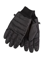 Negro - Guantes acolchados impermeables de hombre con puños de canalé de Totes Isotoner - Imagen 1 de 2