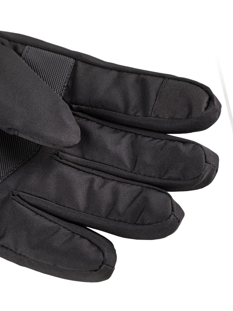 Negro - Guantes acolchados impermeables de hombre con puños de canalé de Totes Isotoner - Imagen 2 de 2
