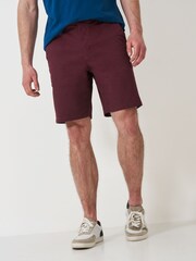 Crew Clothing Red Classic Bermuda Cotton Stretch Chino Shorts - Image 3 of 5