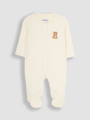 Natur/Creme - Jojo Maman Bébé – Schlafanzüge aus Baumwolle mit Tiermotiv und Füßen, 3er-Pack - Bild 2 von 7