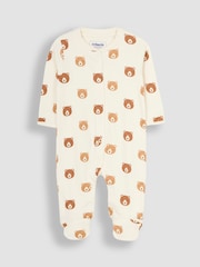 Natur/Creme - Jojo Maman Bébé – Schlafanzüge aus Baumwolle mit Tiermotiv und Füßen, 3er-Pack - Bild 4 von 7