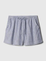 Gap Blue & White Stripe Linen-Blend Pyjama Shorts - Image 4 of 4