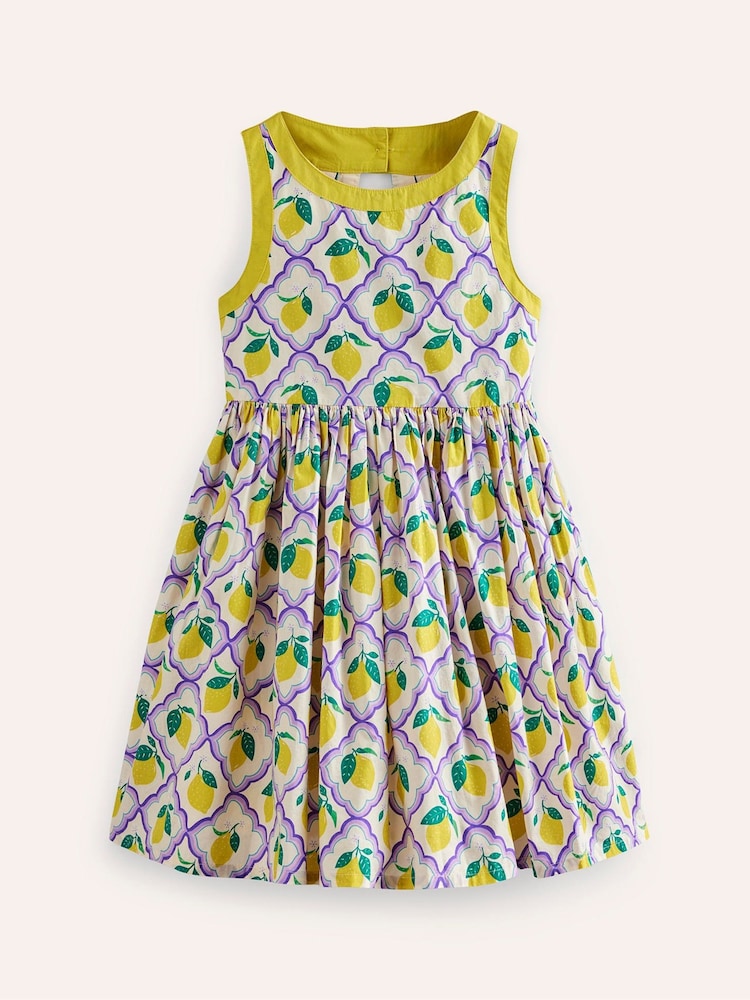 Boden Purple 100% Cotton Back Detail Lemon Dress - Image 2 of 4