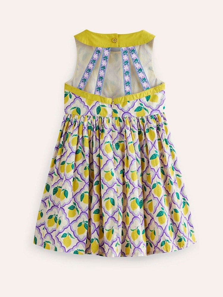 Boden Purple 100% Cotton Back Detail Lemon Dress - Image 3 of 4