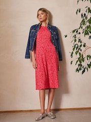 Crew Clothing Jenna Printed Scoop Neck Jersey Dress - Image 1 of 6
