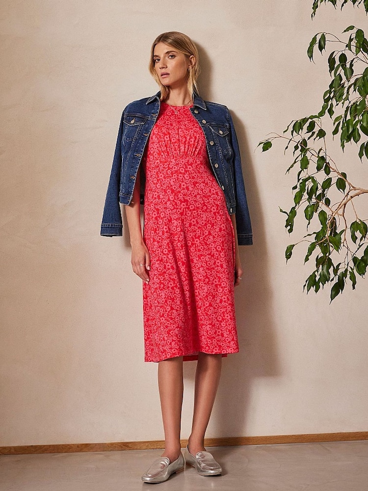 Crew Clothing Jenna Printed Scoop Neck Jersey Dress - Image 1 of 6