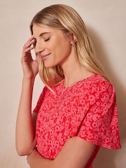 Crew Clothing Jenna Printed Scoop Neck Jersey Dress - Image 2 of 6