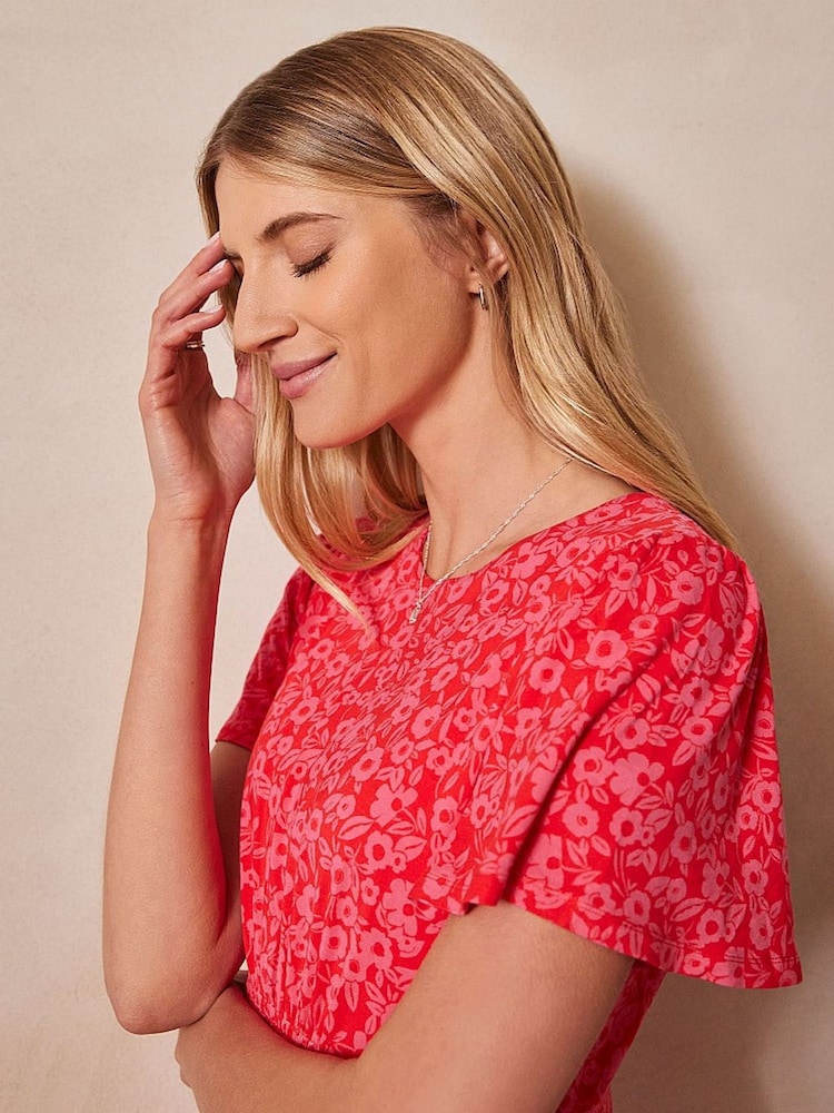 Crew Clothing Jenna Printed Scoop Neck Jersey Dress - Image 2 of 6