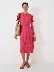 Crew Clothing Jenna Printed Scoop Neck Jersey Dress - Image 4 of 6