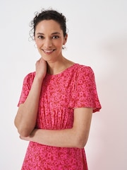 Crew Clothing Jenna Printed Scoop Neck Jersey Dress - Image 6 of 6