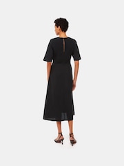 Whistles Veda Linen Blend Black Dress - Image 2 of 5