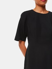 Whistles Veda Linen Blend Black Dress - Image 3 of 5