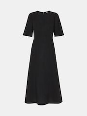 Whistles Veda Linen Blend Black Dress - Image 5 of 5
