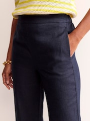 Boden Blue 100% Cotton Hampstead Linen Trousers - Image 2 of 5