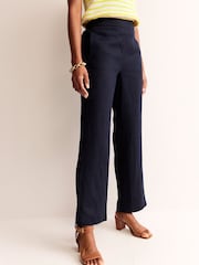 Boden Blue 100% Cotton Hampstead Linen Trousers - Image 4 of 5