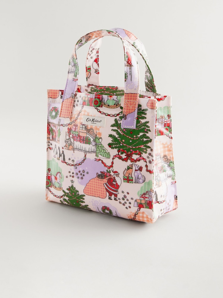 Cath Kidston Christmas 100% Cotton Small Coated Bookbag - Image 1 of 7