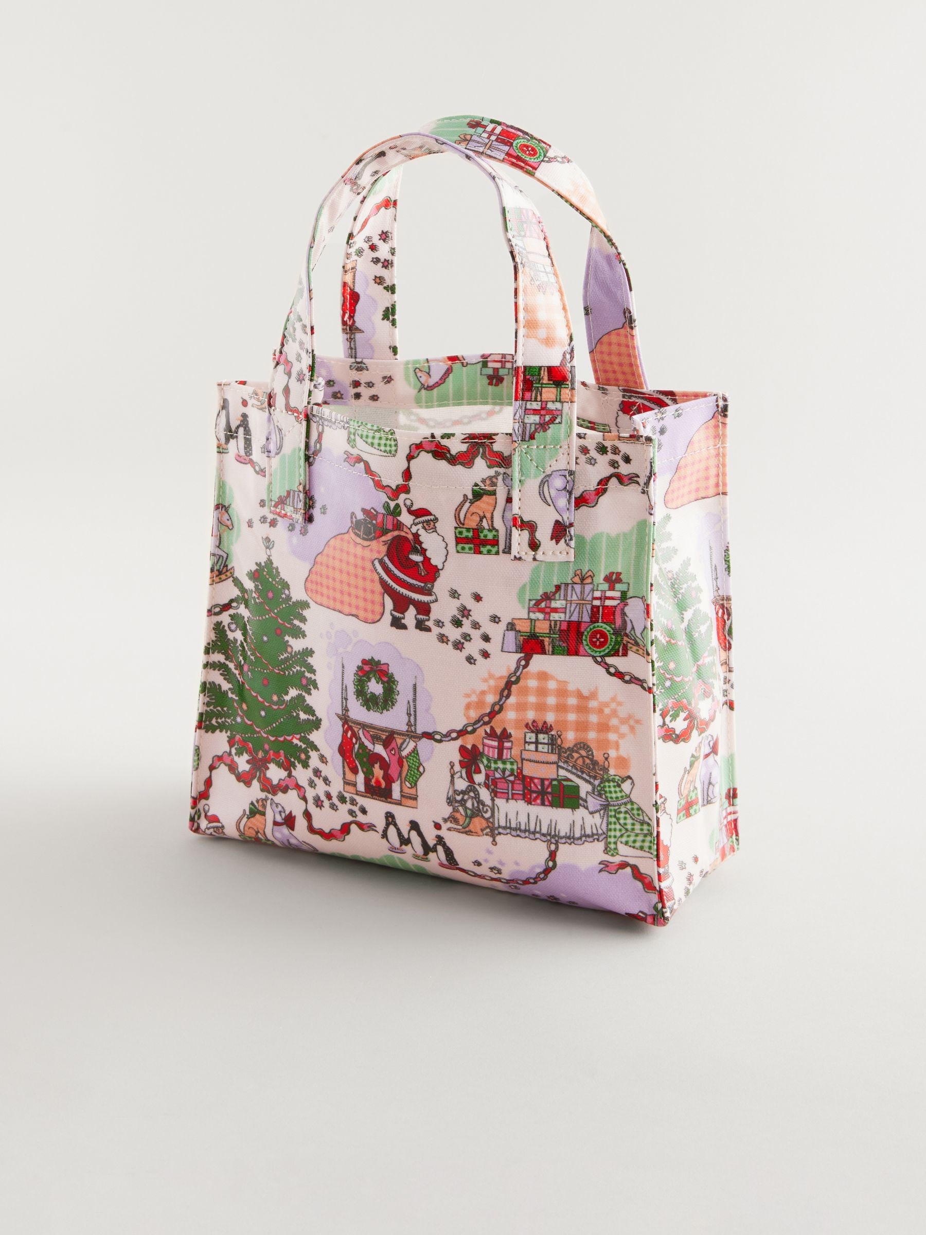 Womens Cath Kidston Christmas 100 Cotton Small Coated Bookbag Christmas
