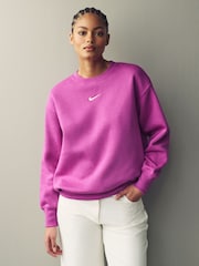 Nike Purple Oversized Mini Swoosh Sweatshirt - Image 1 of 8