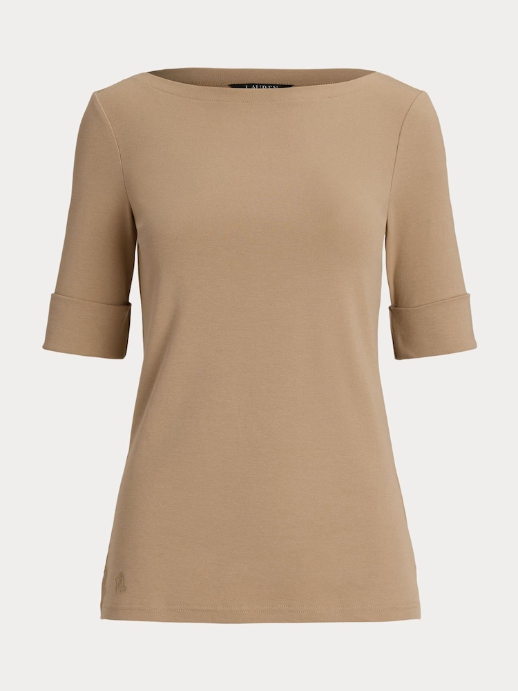 Lauren Ralph Lauren Judy Stretch Cotton Boatneck Top - Image 6 of 6 Lauren Ralph Lauren Judy Stretch Cotton Boatneck Top - Image 6 of 6