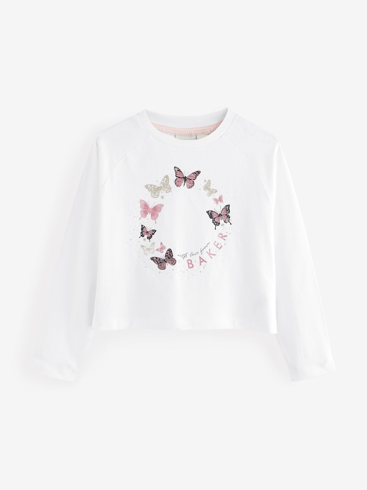 Baker by Ted Baker Multi Printed Long Sleeve 100% Cotton T-Shirts 3 Pack - Image 4 of 10