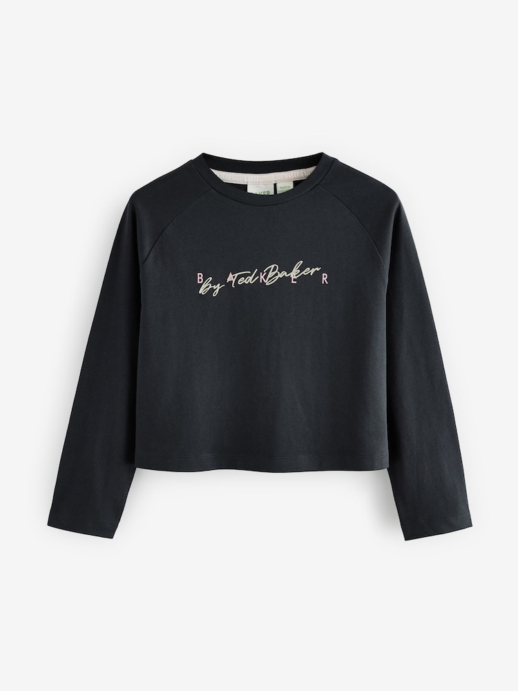 Baker by Ted Baker Multi Printed Long Sleeve 100% Cotton T-Shirts 3 Pack - Image 5 of 10