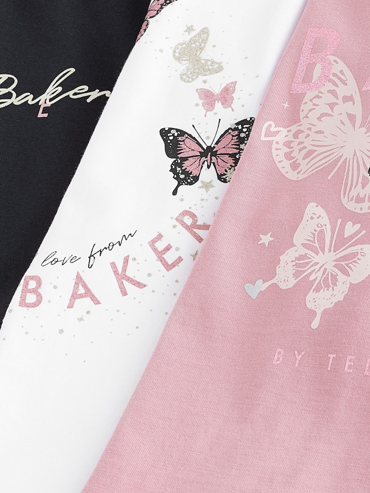 Baker by Ted Baker Multi Printed Long Sleeve 100% Cotton T-Shirts 3 Pack - Image 9 of 10
