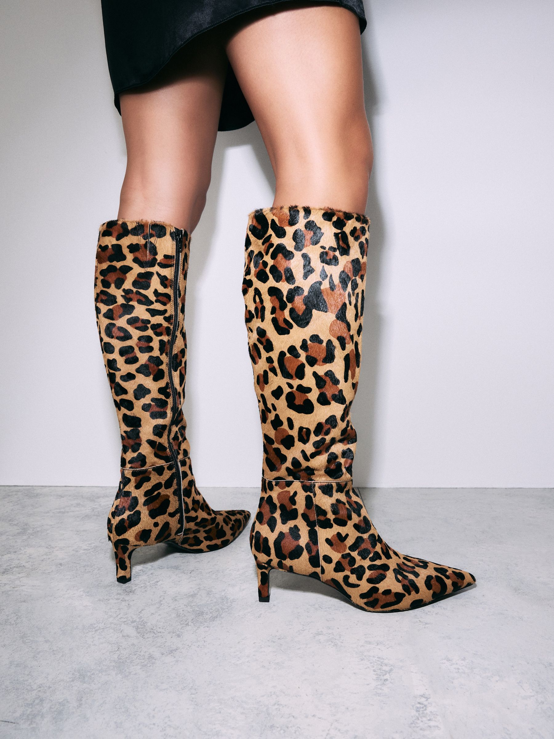 Buy Leopard Leather Forever Comfort Knee High Skinny Heeled Boots from the Next UK online shop
