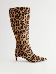 Leopard Leather Forever Comfort® Knee High Skinny Heeled Boots - Image 5 of 11