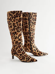Leopard Leather Forever Comfort® Knee High Skinny Heeled Boots - Image 6 of 11
