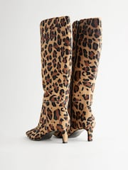 Leopard Leather Forever Comfort® Knee High Skinny Heeled Boots - Image 7 of 11