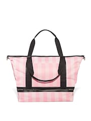 Victoria's Secret Iconic Stripe Pink Travel Weekender Bag - Image 3 of 4