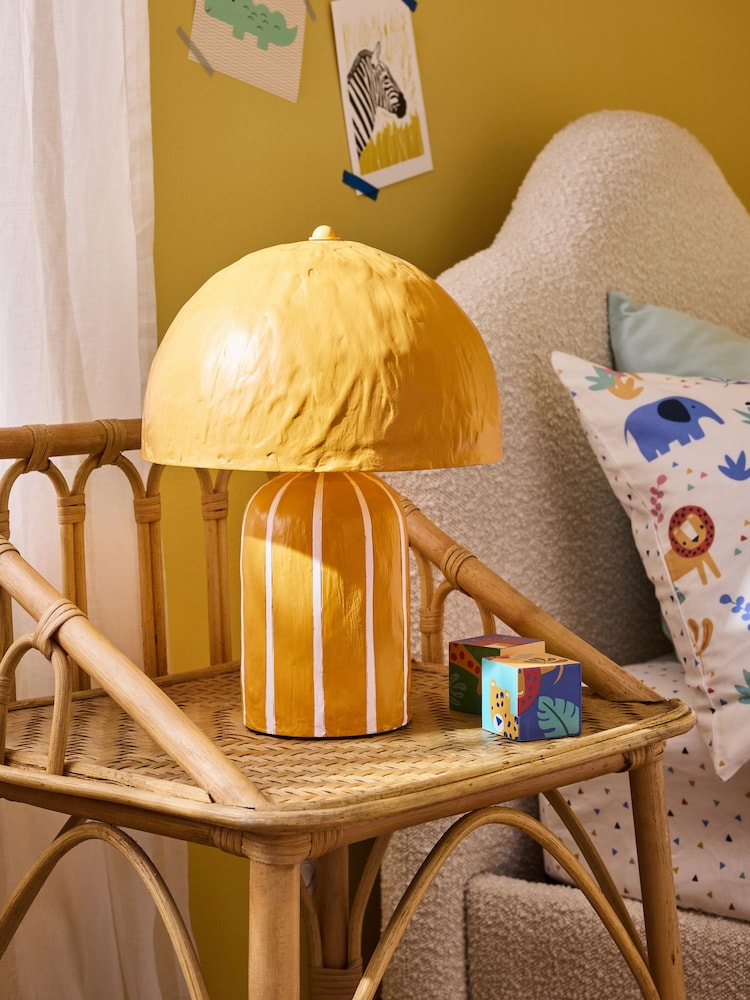 Jojo Maman Bébé Ochre/Cream Asta Striped Table Lamp - Image 1 of 5