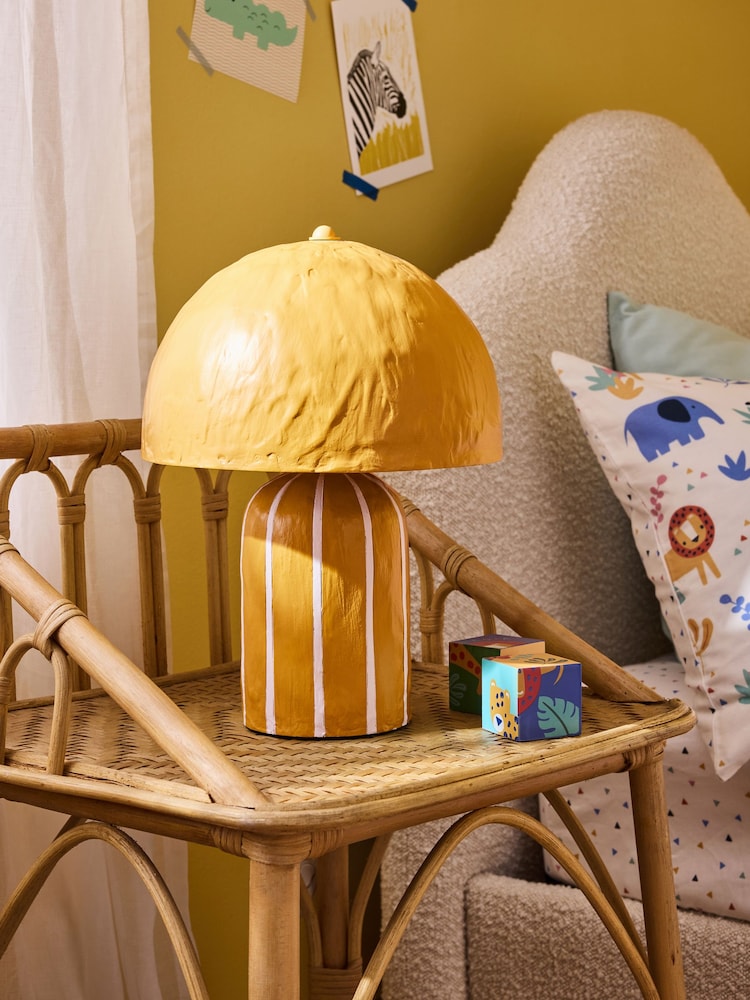 Jojo Maman Bébé Ochre/Cream Asta Striped Table Lamp - Image 2 of 5