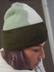 Green Geo Knitted Beanie Hat - Image 3 of 7