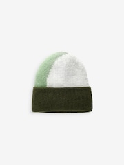 Green Geo Knitted Beanie Hat - Image 5 of 7