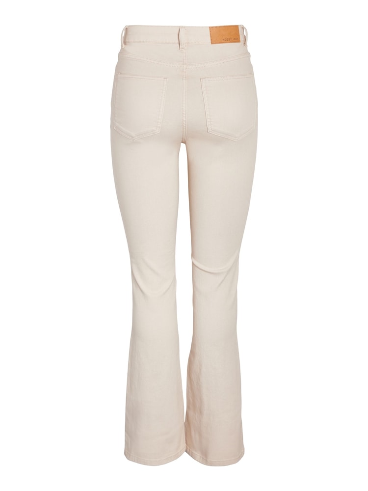 NOISY MAY Cream High Waist Flared Jeans - Image 6 of 6