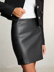 Negro - Minifalda de cuero sintético de Lipsy - Imagen 3 de 4