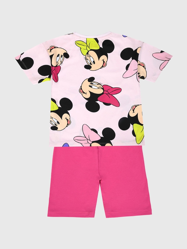 Brand Threads Pink 100% Cotton Disney Minnie Mouse BoysT-Shirt and Shorts Set - Image 2 of 5