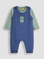 JoJo Maman Bébé Appliqué Pocket Dungarees and Top Set - Изображение 1 из 6