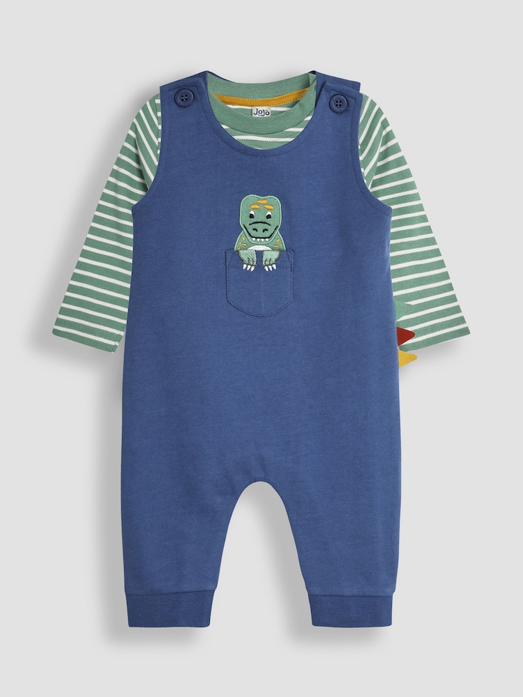 JoJo Maman Bébé Appliqué Pocket Dungarees and Top Set - Изображение 1 из 6