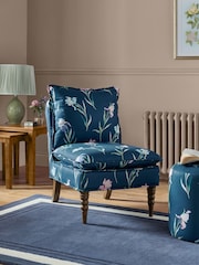 Laura Ashley Hawling Irises Midnight Seaspray Navy Nordan Armless Accent Chair - Image 1 of 10