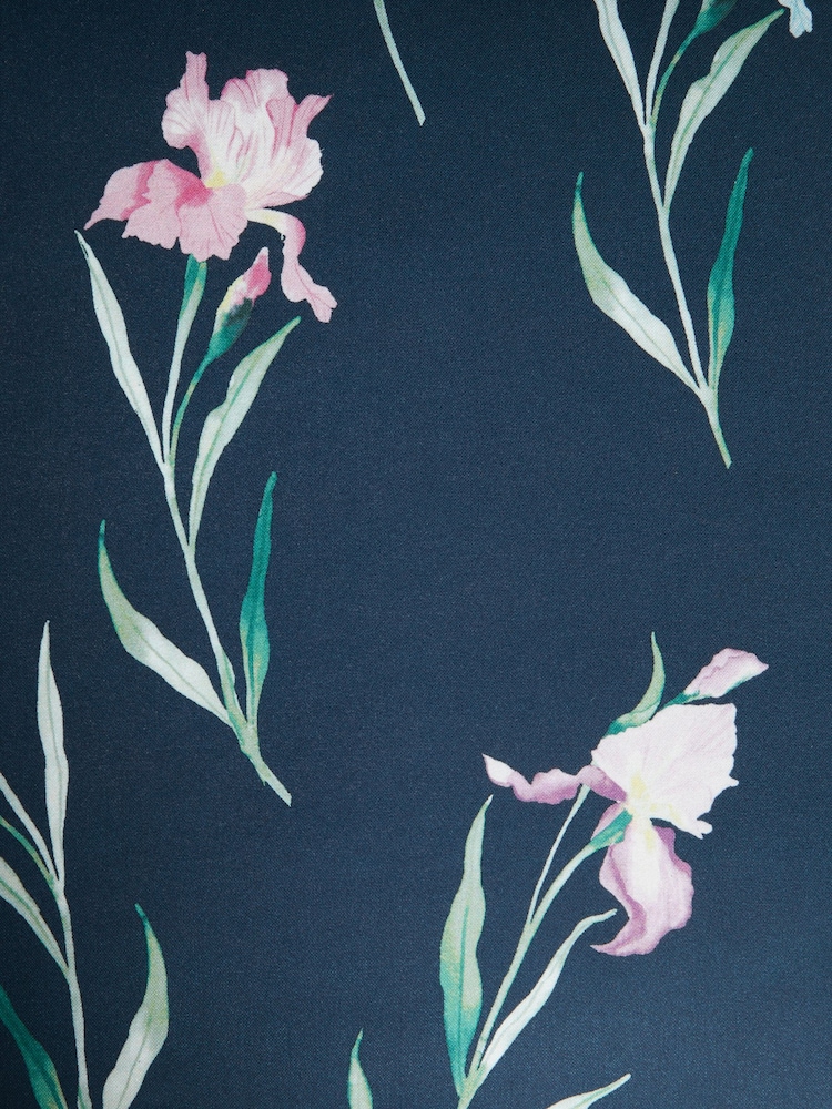 Laura Ashley Hawling Irises Midnight Seaspray Navy Nordan Armless Accent Chair - Image 10 of 10