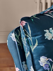 Laura Ashley Hawling Irises Midnight Seaspray Navy Nordan Armless Accent Chair - Image 3 of 10