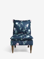 Laura Ashley Hawling Irises Midnight Seaspray Navy Nordan Armless Accent Chair - Image 6 of 10