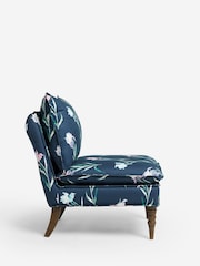 Laura Ashley Hawling Irises Midnight Seaspray Navy Nordan Armless Accent Chair - Image 7 of 10
